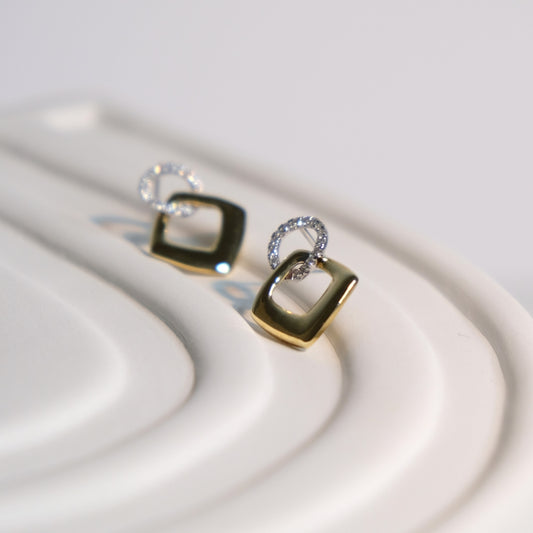 Two Tones Diamond Earrings