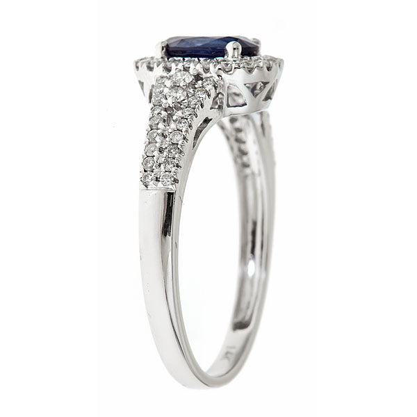 Sapphire & Diamond Oval Ring