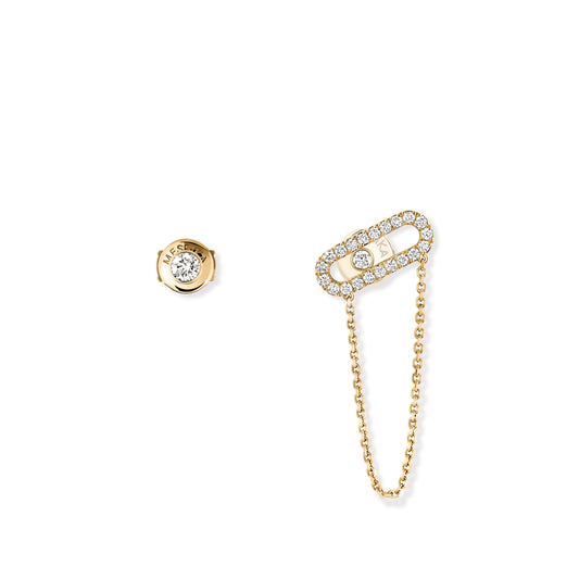 Move Uno Chain Earrings Yellow Gold