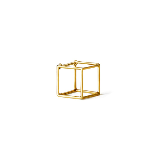 Yellow Gold Square Earring 10mm