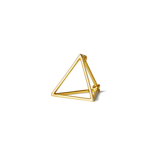 Yellow Gold Triangle earring 15mm