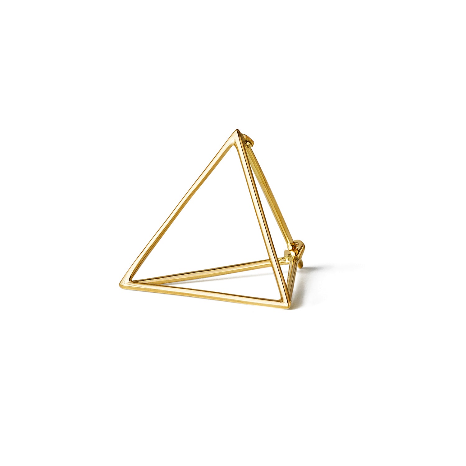 Yellow Gold Triangle Earring 20mm