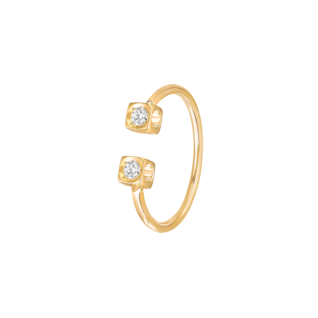 Le Cube Dinh Van Yellow Gold and Diamond Ring