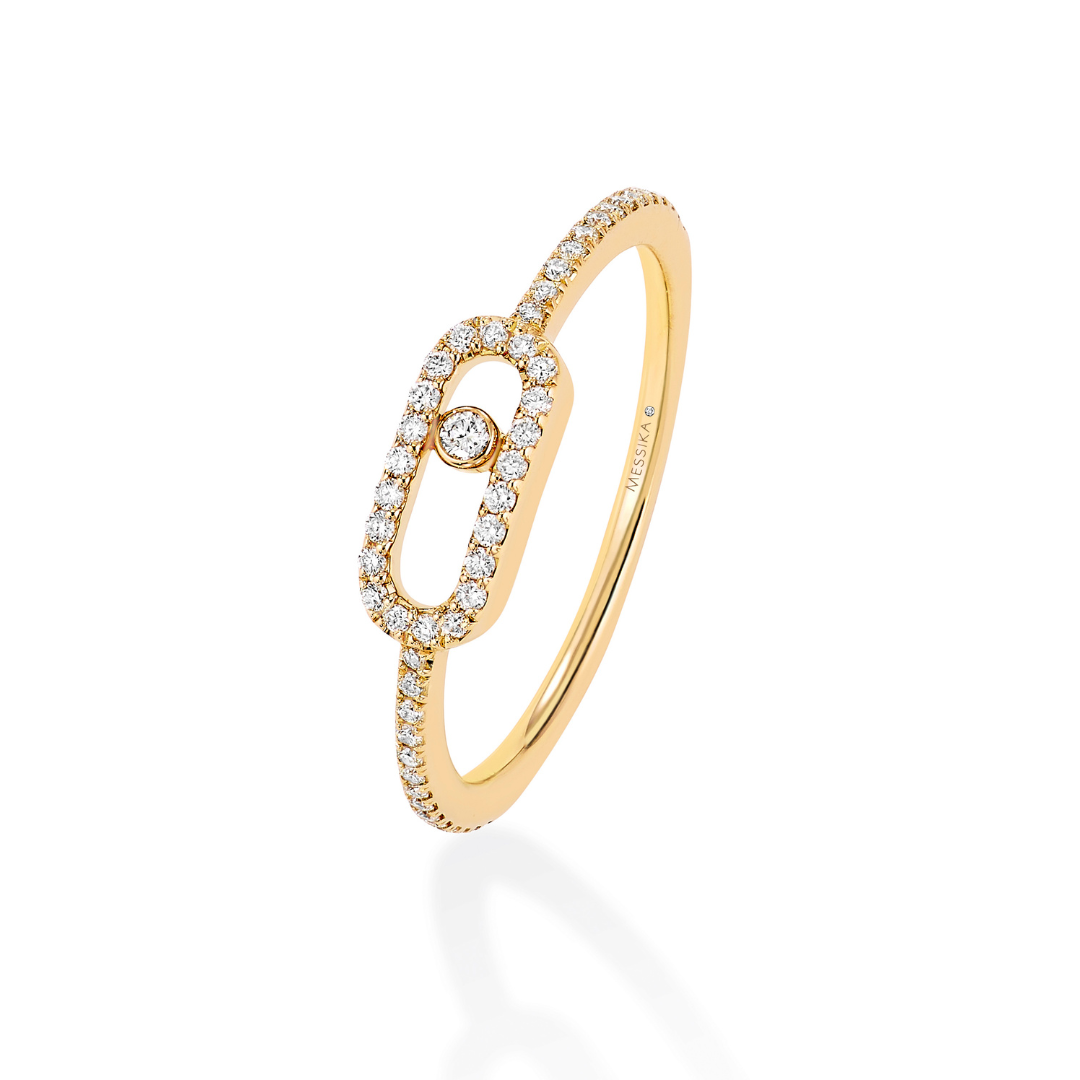 Move Uno Pave Yellow Gold Ring