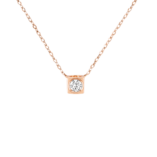 Le Cube diamant Necklace Rose Gold