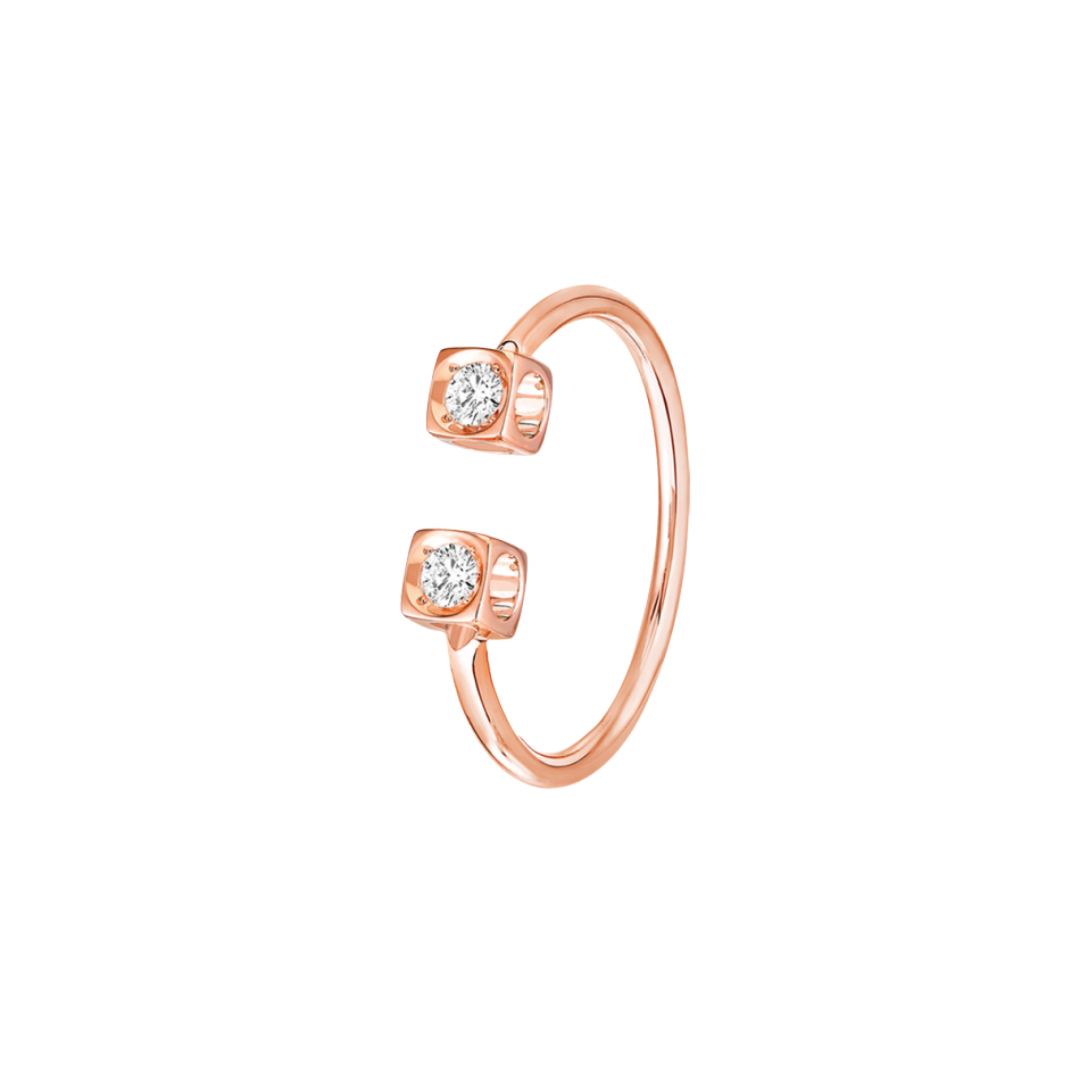 Le Cube Dinh Van Rose Gold and Diamond Ring