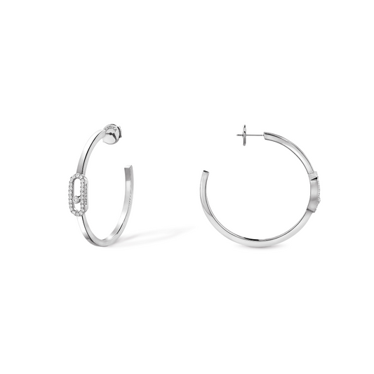 Move Uno White Gold Earring Hoops