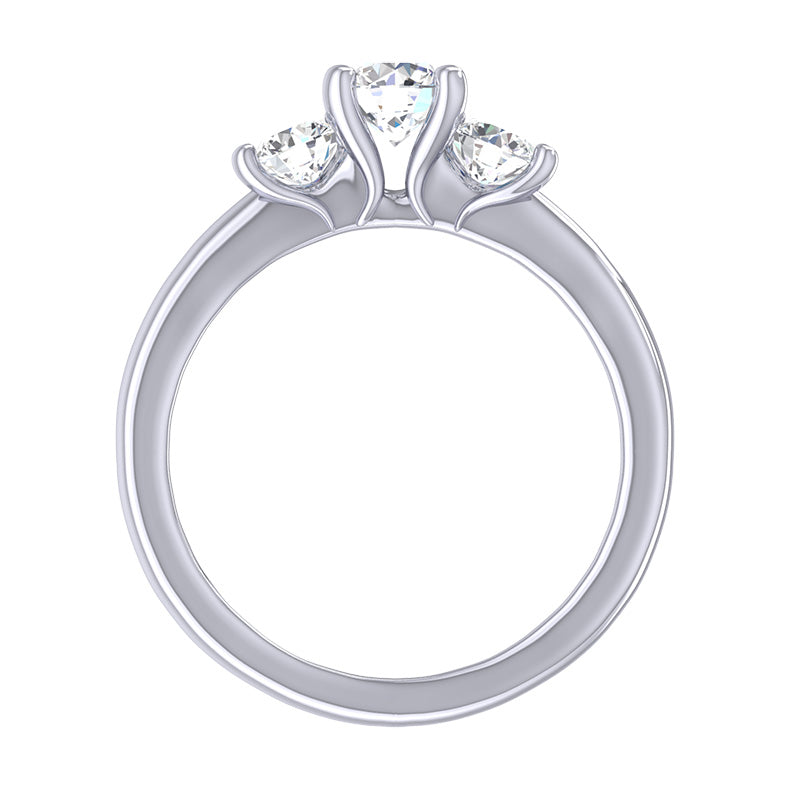 Three Stones Round Brilliant Cut Diamond Engagement Ring